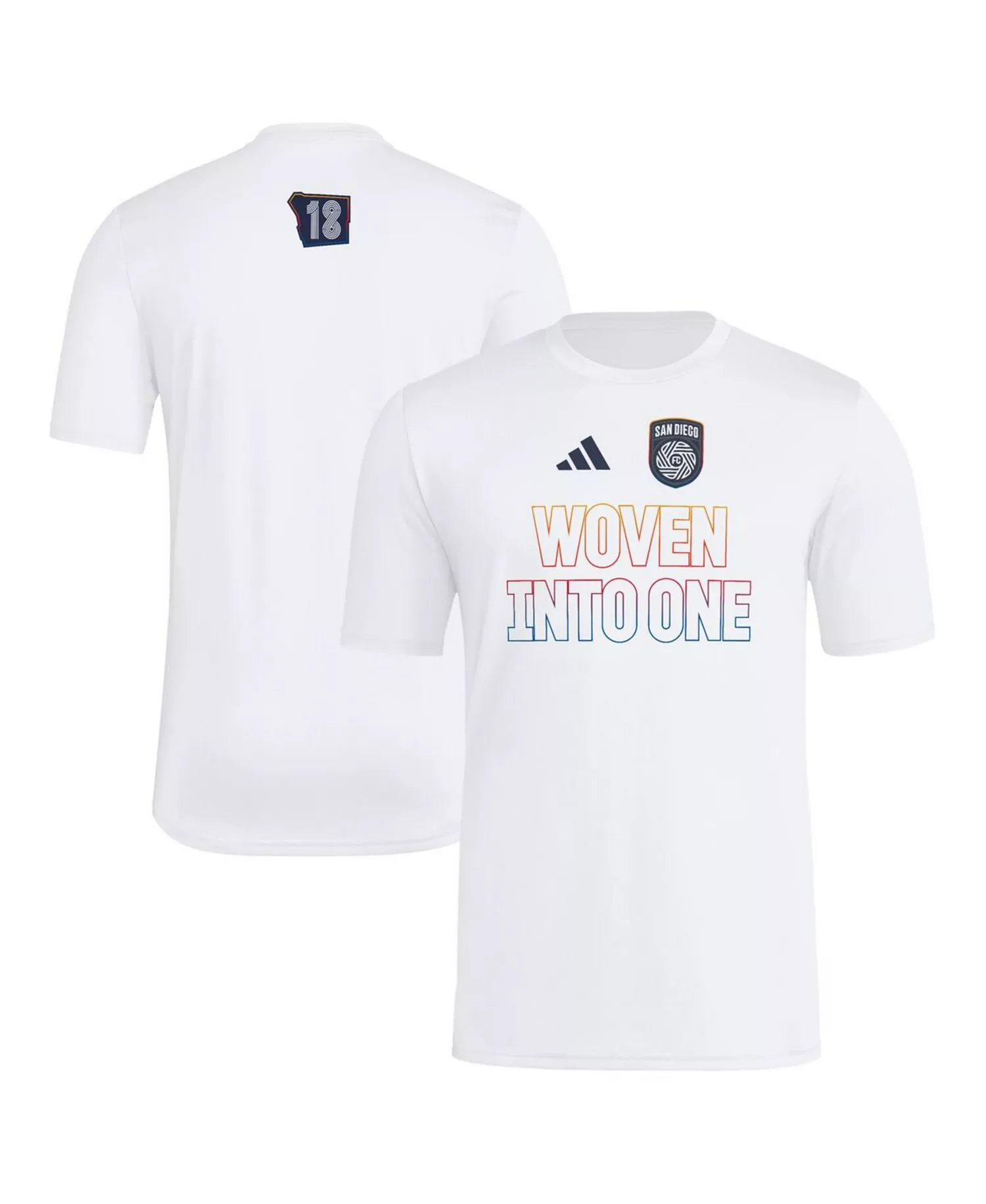 mni-009d12db5ea550fc598de5ba5ef26f4e Men's White San Diego FC 2025 Jersey Hook AEROREADY T-Shirt