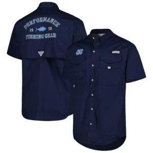 Men's Navy North Carolina Tar Heels Bonehead Button-Up Shirt