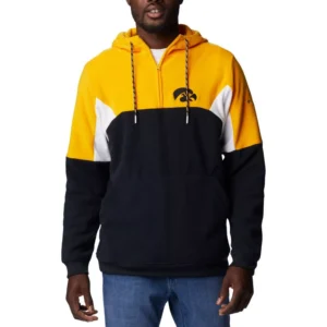 Men's Black Iowa Hawkeyes Lodge Quarter-Zip Hoodie