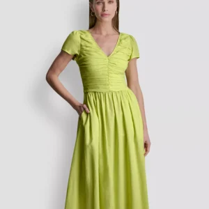 Women's V-Neck Puff-Sleeve Dress