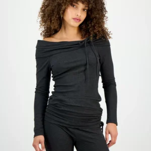 Petite Off-The-Shoulder Long-Sleeve Top, Macy's Exclusive