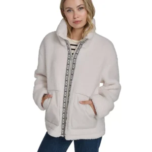 Women's Regular Stand Collar Sherpa Teddy Jacket