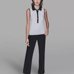 Women's Sleeveless Collared Sweater