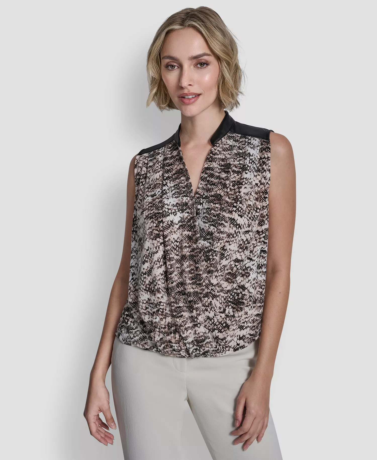 mni-0237d52d0d046732892b3e041b973be7 Women's V-Neck Cross Over Top