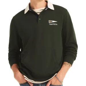 Men's Regular-Fit Kangaroo Pocket Polo Sweatshirt