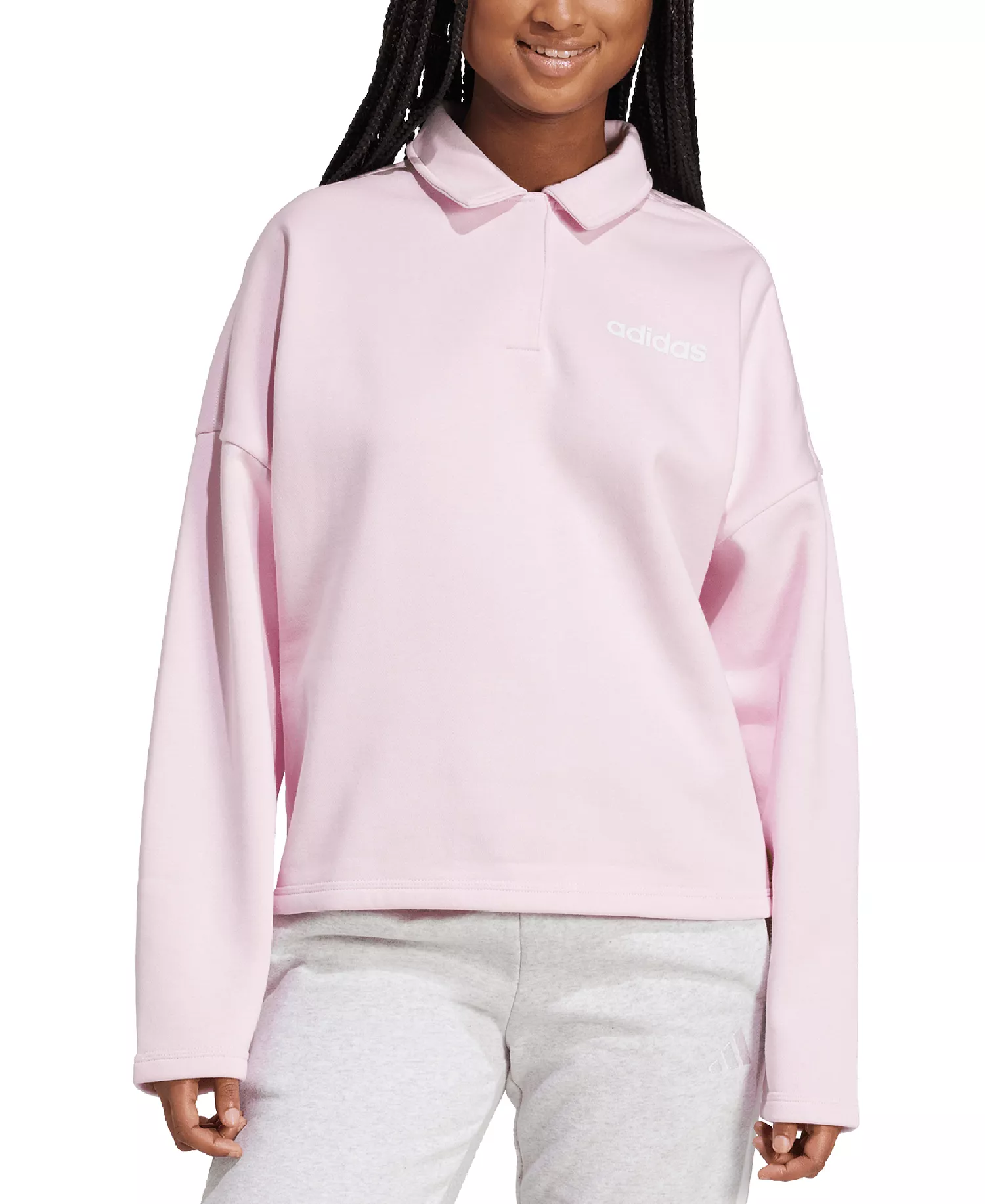 mni-02e401fda358b93e75dbebc17f13a758 Women's Essentials Linear Fleece Polo Sweatshirt — изображение 3