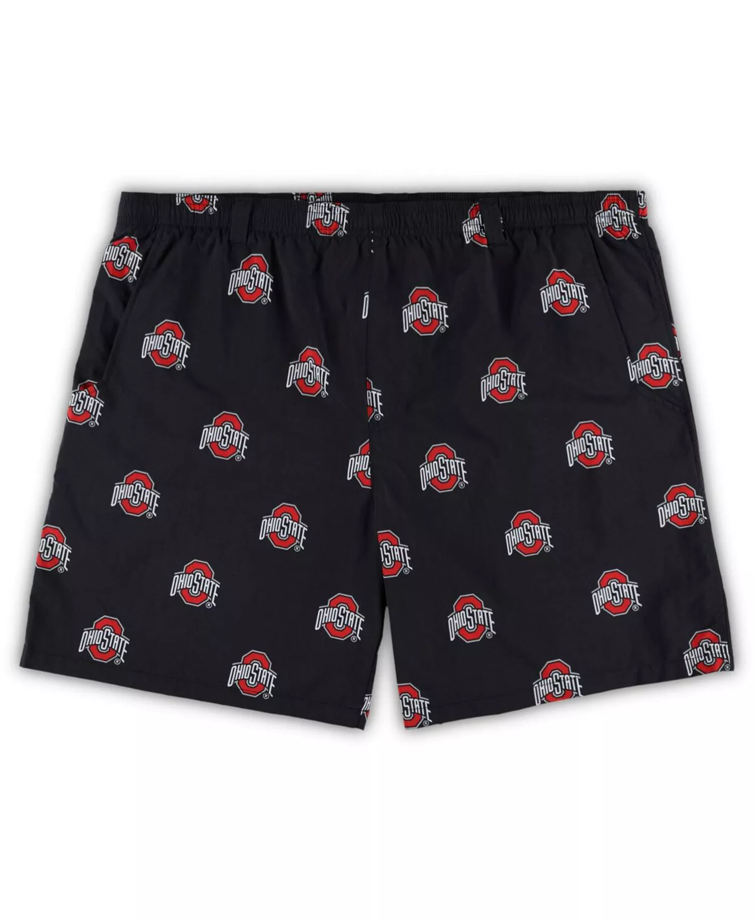 mni-02fbcd4f002eaab0b99f97a133c36b93 Men's Black Ohio State Buckeyes Big and Tall Backcast II Allover Print Omni-Shade Shorts
