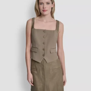 Women's Techy Sport Button-Up Vest Top