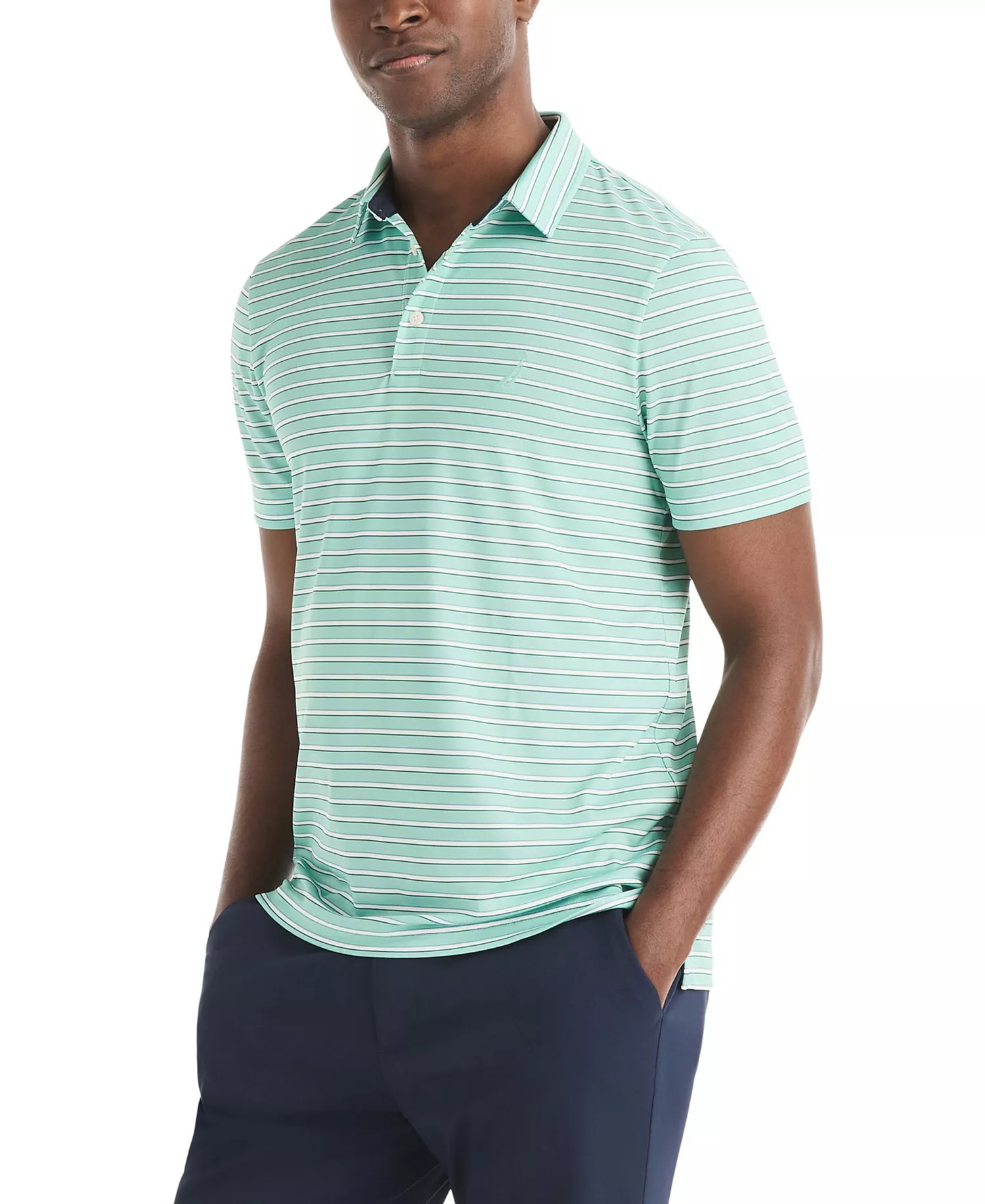 mni-040f0d95abb245b8af73097e831f30cf Men's Short-Sleeve Stripe Print Golf Polo Shirt — изображение 3