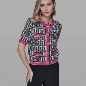 Women's Crew Neck Button-Front Sweater
