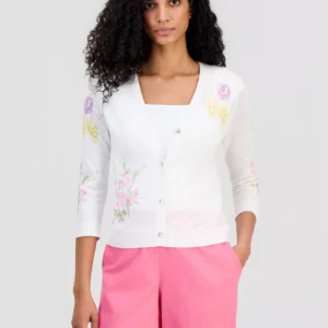 Women's Pointelle V-Neck Cardigan