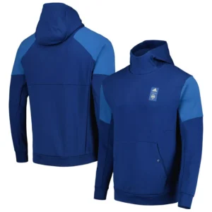 Men's Blue Seattle Sounders FC 2023 Player Travel Pullover Hoodie