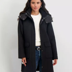 Women's Hooded Zip-Front Coat