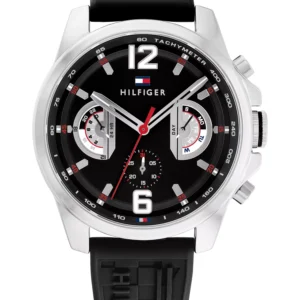 Men's Quartz Black Silicone Watch 46mm
