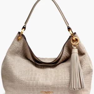 Glenwood Suede Croco Shoulder with Tassel Detail