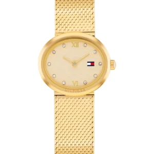 Women's Quartz Gold Tone Stainless Steel Mesh Bracelet Watch, 25mm