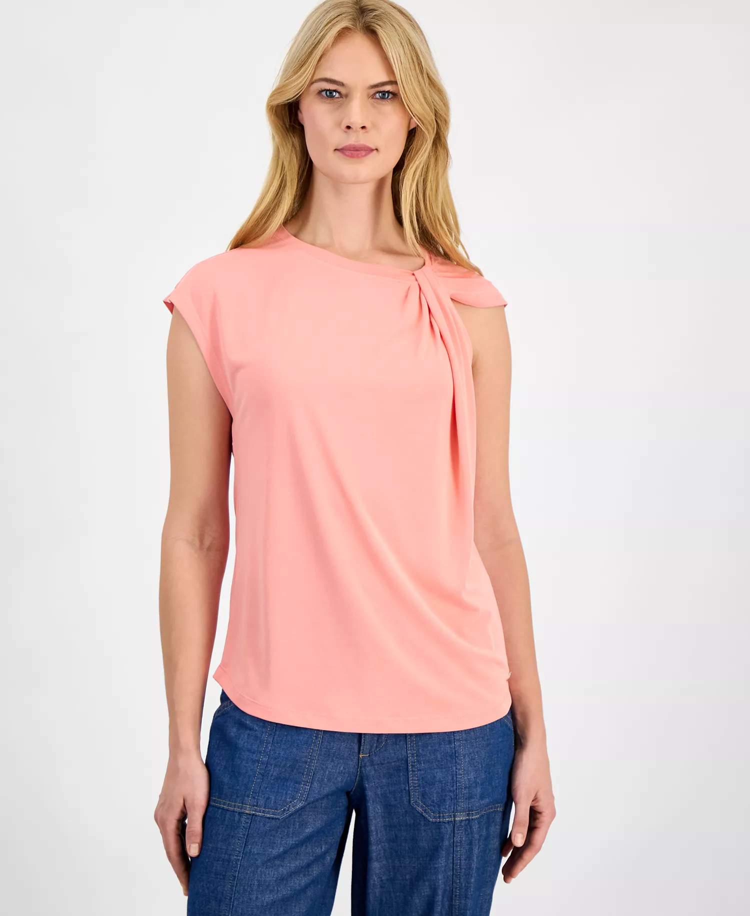 mni-071425aeef7b5f2f6d378e092838a200 Women's Solid Twist-Neck Tank Top — изображение 4