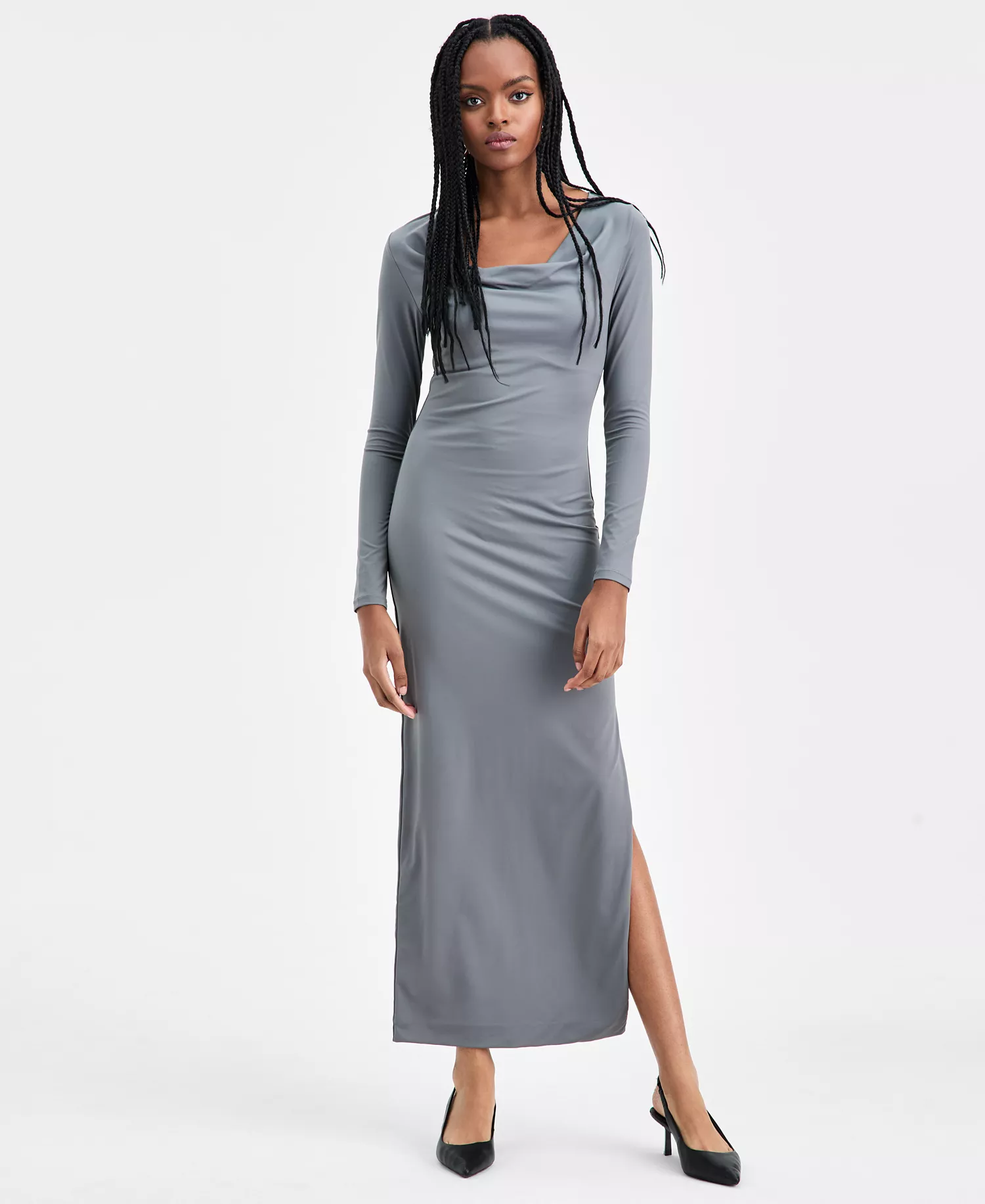mni-079c4db56e8e13c60d90707109bf54e0 Women's Cowlneck Long-Sleeve Maxi Dress, Macy's Exclusive — изображение 3