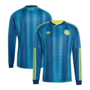Men's Turquoise Colombia National Team FIFA X World Cup 2026 Away Replica Long Sleeve Jersey