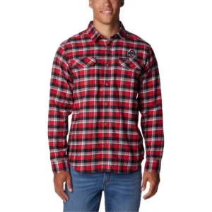 Men's Scarlet Ohio State Buckeyes Flare Gun Flannel Long Sleeve Shirt