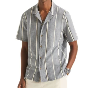 Men's Striped Spread-Collar Shirt