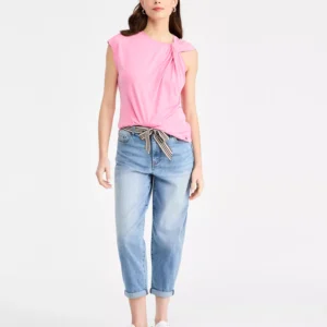 Women's Belted Carrot Jeans
