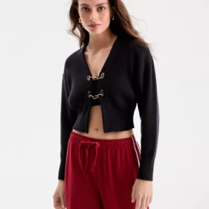 Women's Long-Sleeve Hardware Cardigan, Exclusively at Macy's