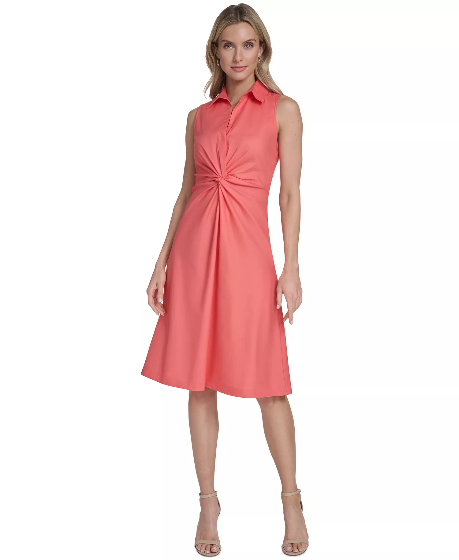 mni-09a5feb79b84edaa022941551d5dc09f Women's Twist-Front Sleeveless Dress