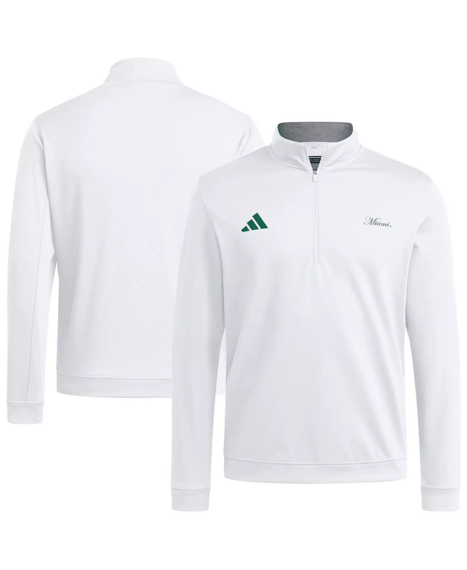 mni-0c1541fe7eb996e319ed4170a15c48ac Men's White Miami Hurricanes Elevated Quarter-Zip Jacket