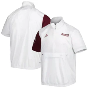 Men's White Texas A&M Aggies M STM AEROREADY Quarter-Zip Jacket
