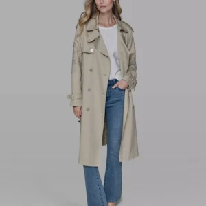Women's Embroidered Collar Trench Coat