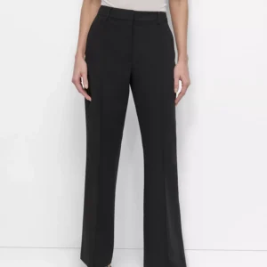 Women's Pintuck Mid-Rise Flare-Leg Pants