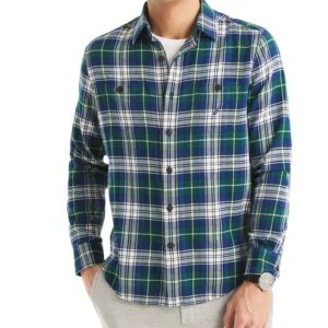 Men's Straight Collar Plaid Shirt