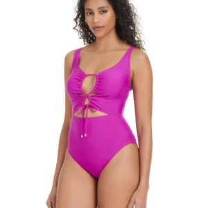 Women's Unraveled Lace-Up One-Piece Swimsuit, Exclusively at Macy's