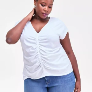 Plus Size Cotton Ruched Top, Macy's Exclusive