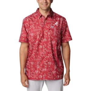 Men's Crimson Alabama Crimson Tide Super Slack Tide Omni-Wick Button-Up Shirt