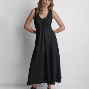 Women's V-Neck Sleeveless Midi Dress