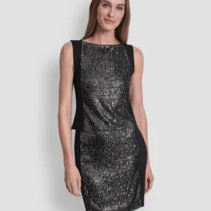 Women's Sequin Panel Sleeveless Top