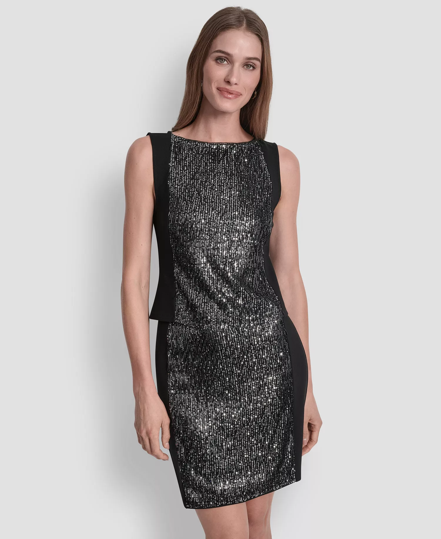 mni-11f564679aced032fb03e33bec6cb773 Women's Sequin Panel Sleeveless Top