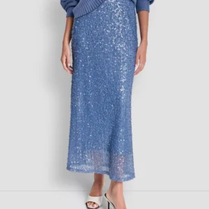 Women's Pull-On Knit Sequin Skirt