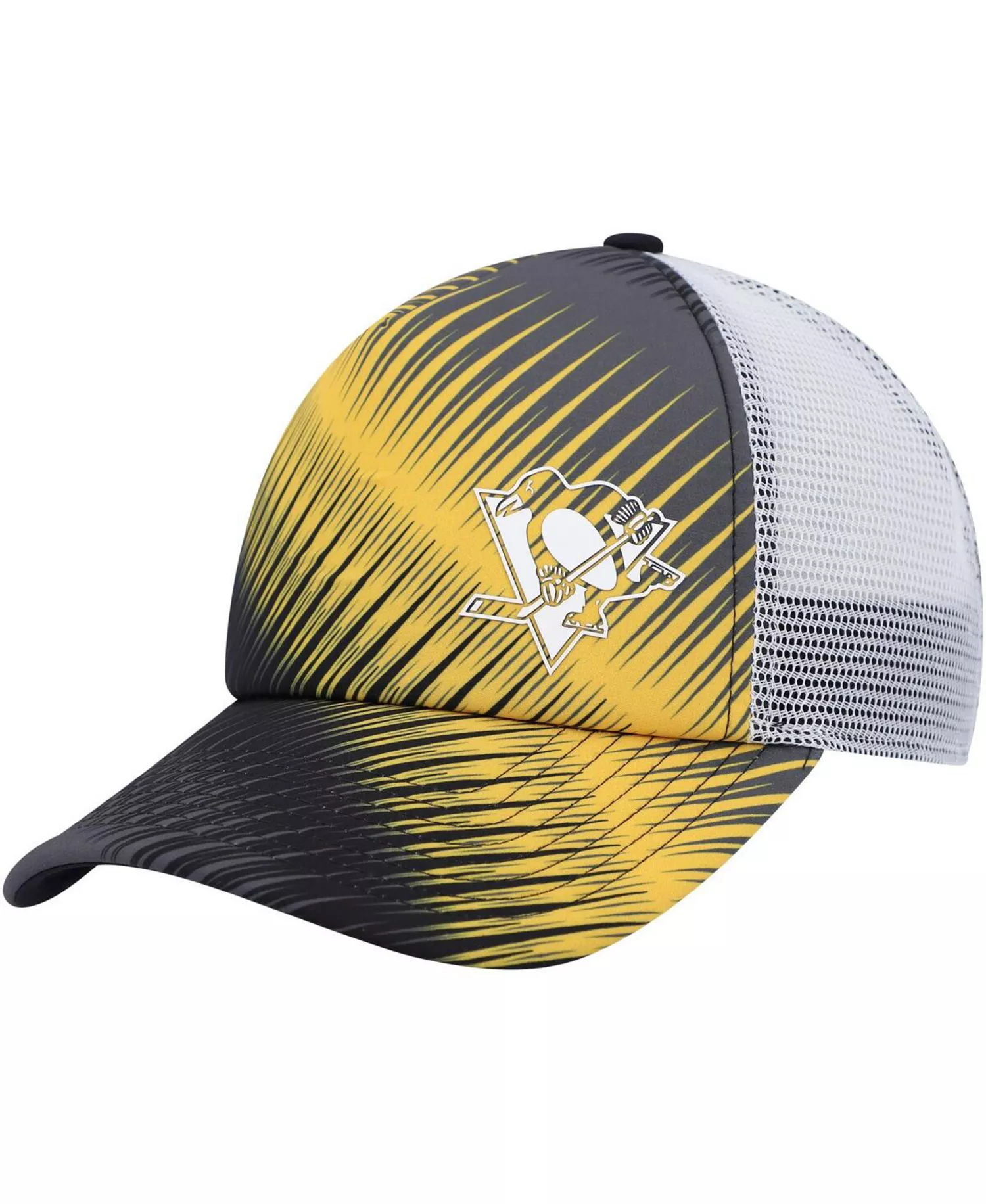 mni-135529d5be09d62831e6feaa955de330 Women's Black, White Pittsburgh Penguins Graphic Foam Trucker Snapback Hat