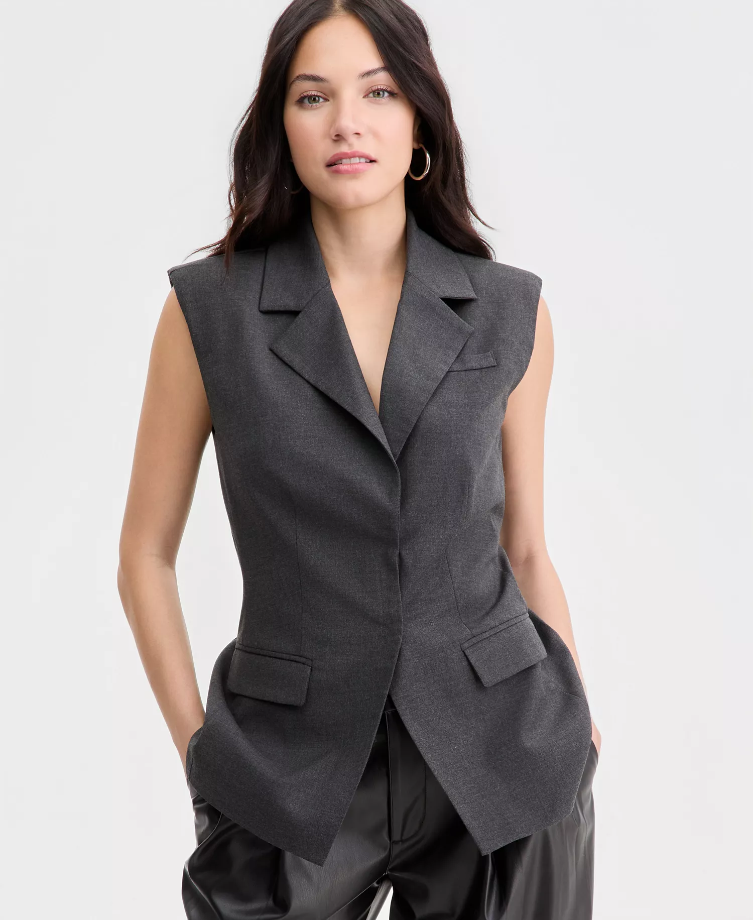 mni-141651ca81bdf7542f4a7ba59d186330 Women's Sleeveless Structured Vest, Macy's Exclusive