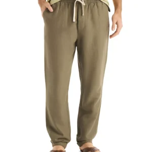 Men's Regular-Fit Linen-Blend Drawstring Pants