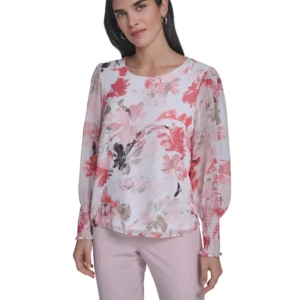 Women's Mixed Media Long-Sleeve Top