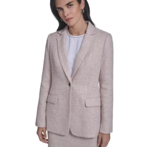 Women's Novelty One Button Jacket and Novelty Pencil Skirt