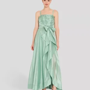 Women's Ruched Bodice Ruffle Front Gown