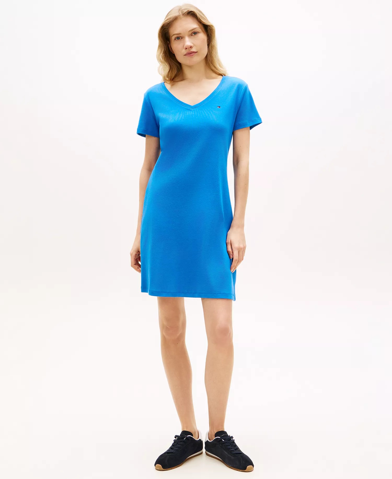 mni-163095792b83e2ac7f8d7cec348b4603 Women's Ribbed V-Neck Dress