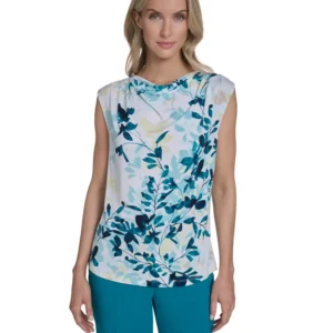 Petite Cowl Neck Sleeveless Top
