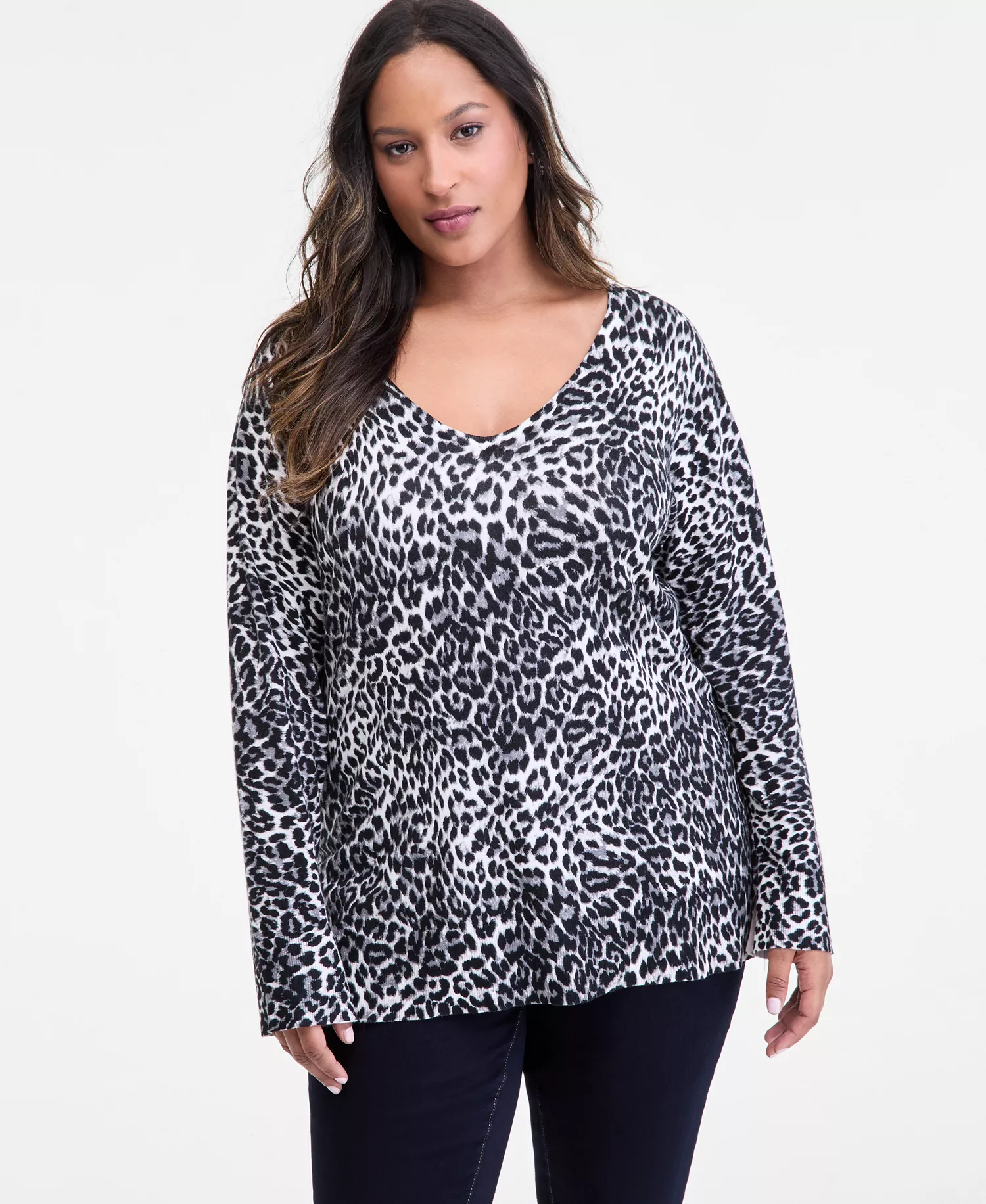 mni-167f8ec7e2f8075511e62878cf8e1c6c Plus Size Print V-Neck Tunic, Macy's Exclusive