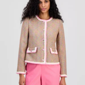 Women's Braided-Trim Crewneck Jacket
